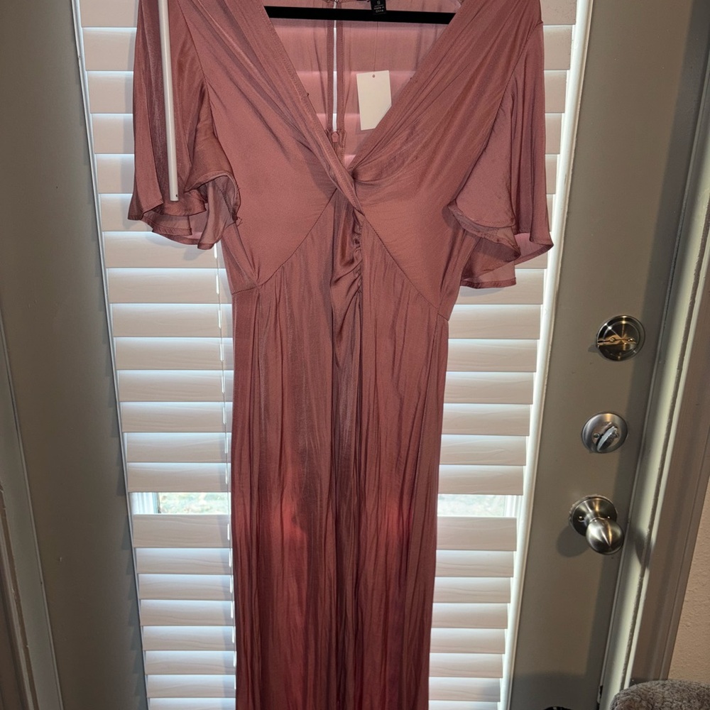 Versona Pink Ruffled Wrap Sundress